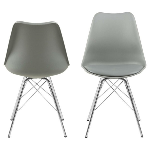 Krzesło Eris PP szare/chrom - ACTONA